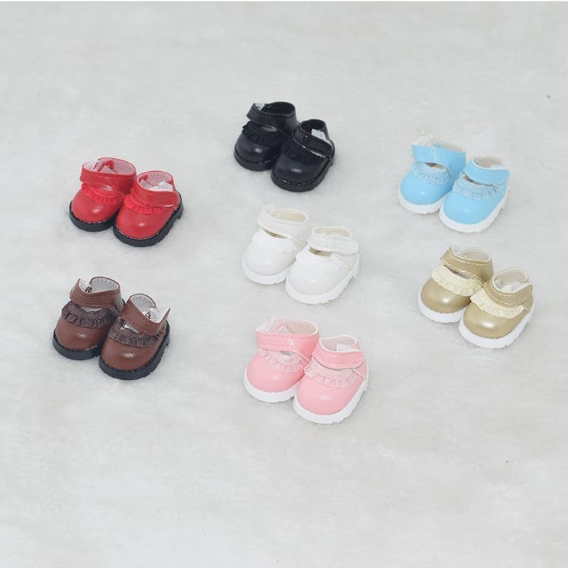 Jojedomo Compatible with Labubu Doll Shoes for 17cm Doll,Shoes Used for Labubu Accessories (HB-Black) - Image 2